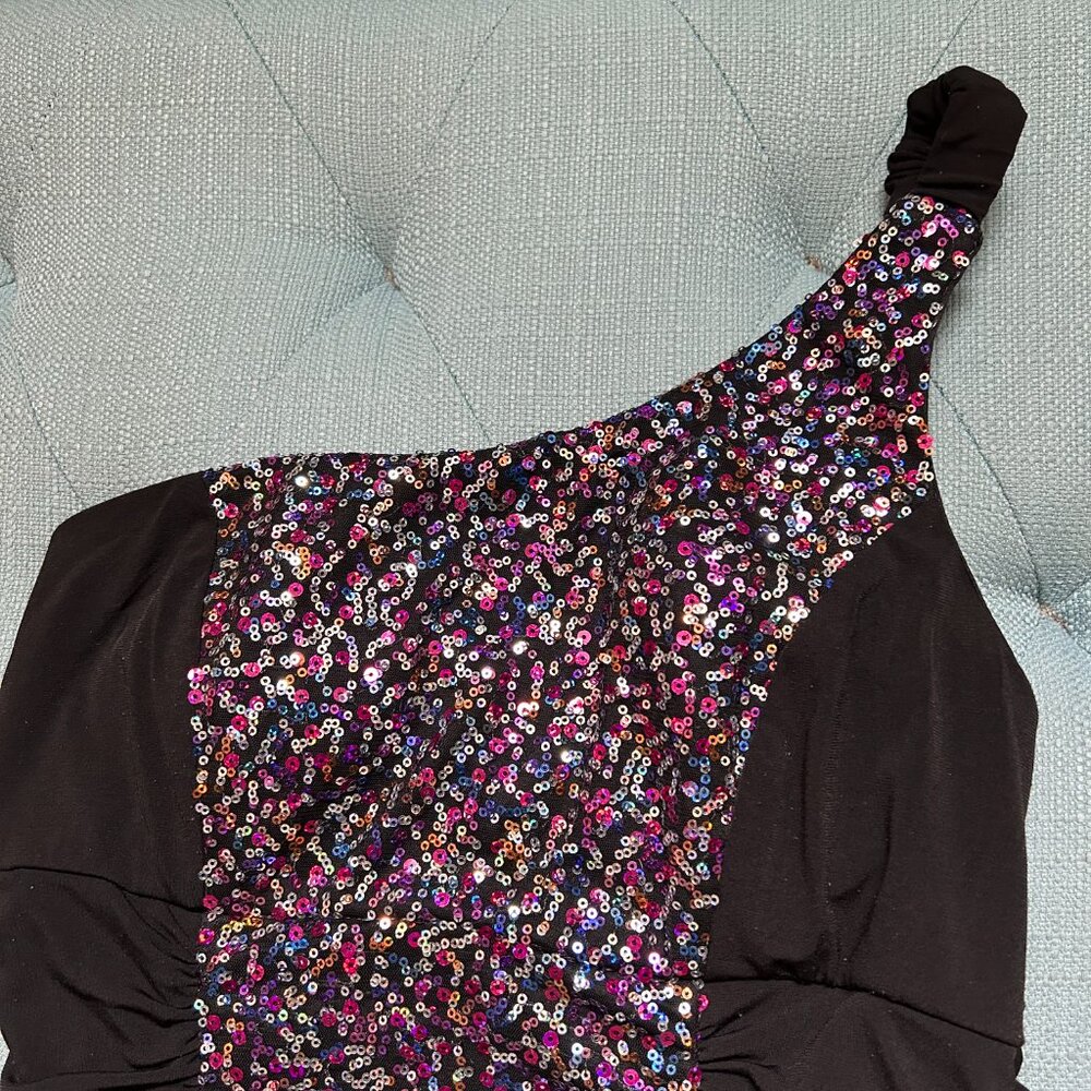 Ruby Rox Panel Of Sequins One Shoulder Mini Dress - image 3